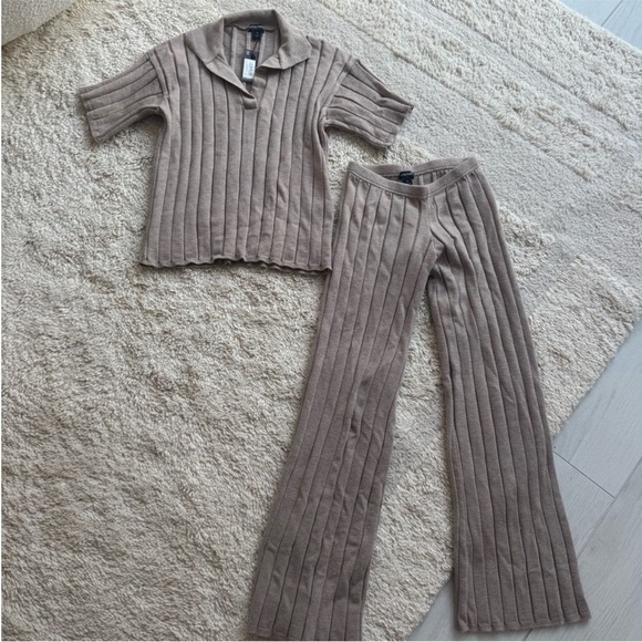 PrettyLittleThing Tan Wide Leg Pants & Jumpsuit Set - Picture 5 of 5